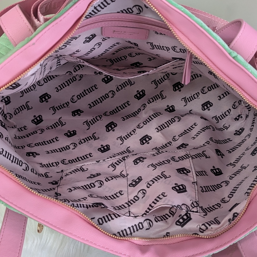 โSOLDโJuicy Couture Quilted Tale Weekender Tote, XL Bag w/ Crossbody Strap - Picture 11 of 17